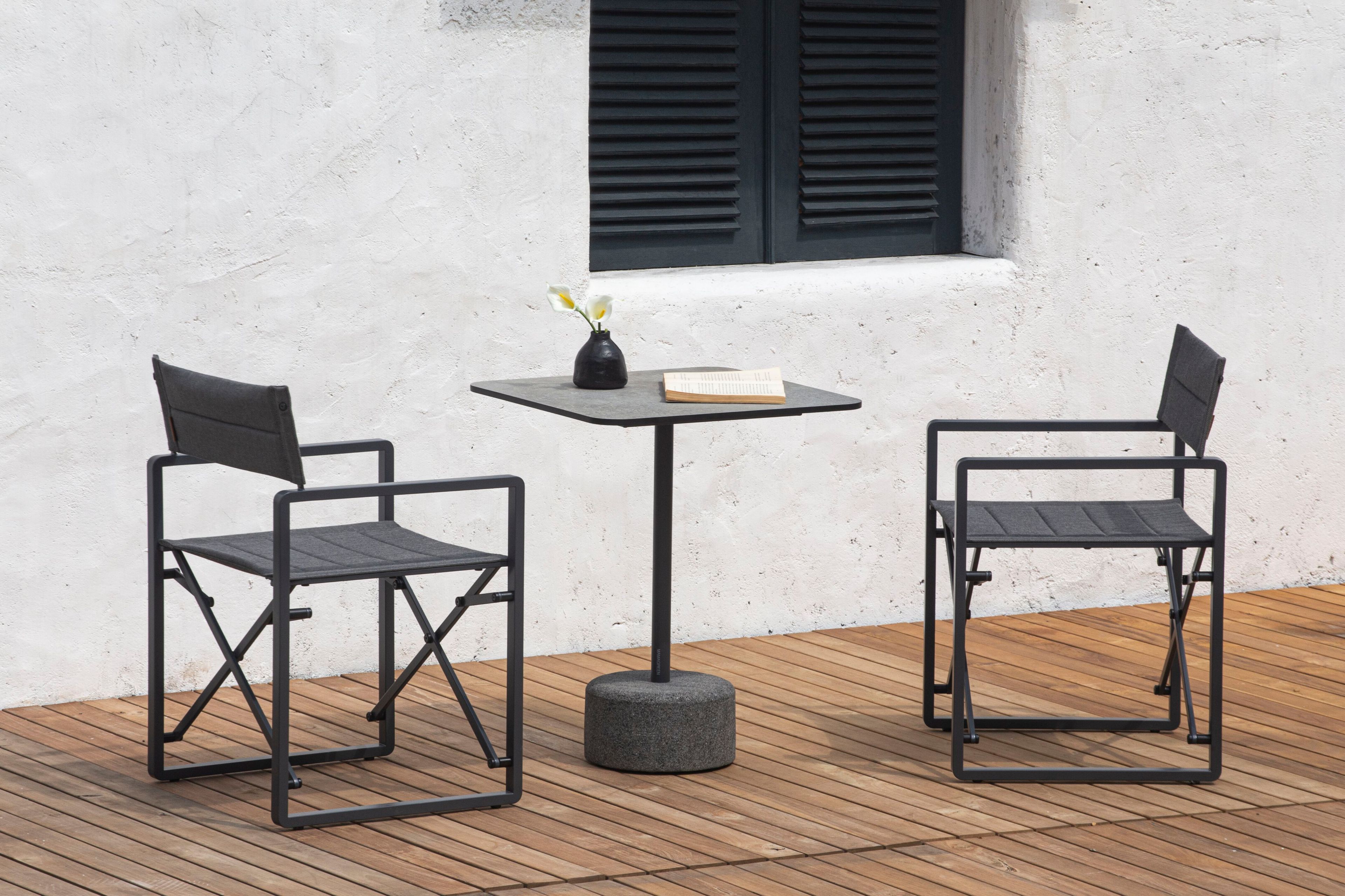 Квадратный стол с алюминиевым верхом и тиковым или каменным основанием MAMAGREEN Glyph ARCH-00069449 - Вид №8