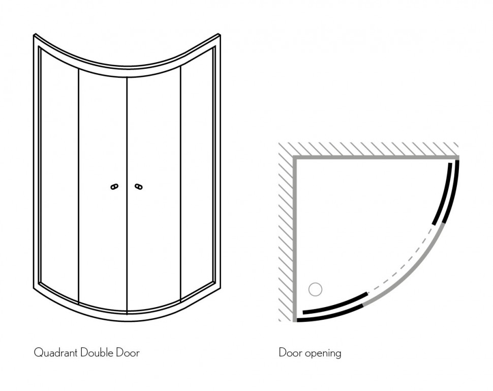 Quadrant 1000 x 1000mm, двери раздвижные Britton Burlington EQDSC1000  - Вид №2