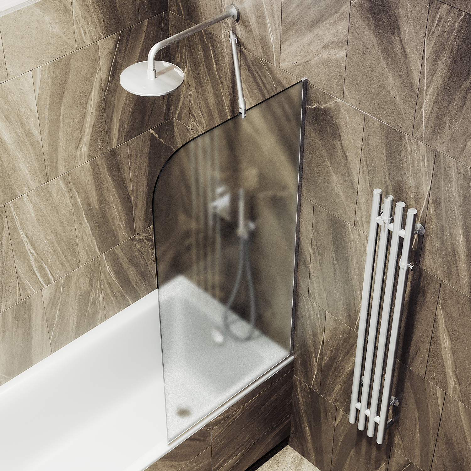 Шторка для ванны в узком профиле ST-143-5у Public Steel