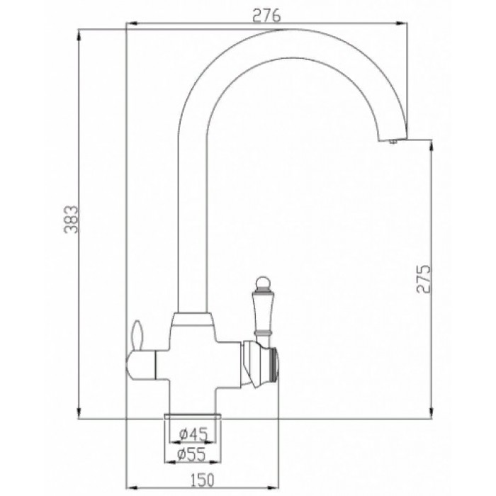 Steel Hammer SH 723 INOX Смеситель для кухни Zorg 383  - Вид №2