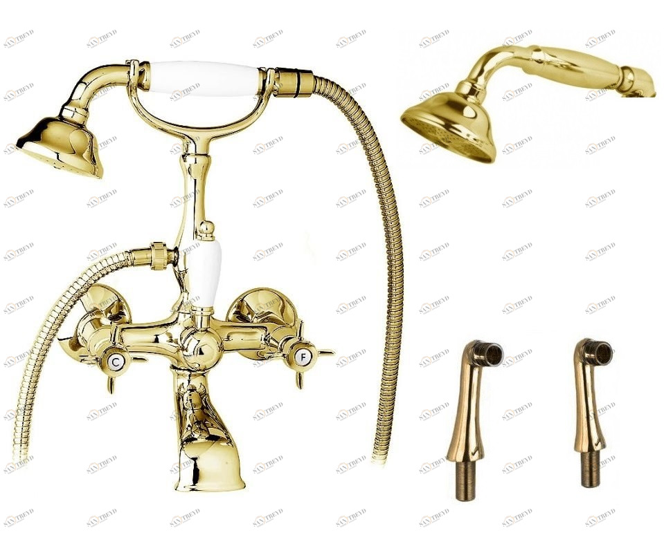 Смеситель на борт ванны с ручным душем, шлангом 150 см CEZARES LORD-PBV-03/24-M