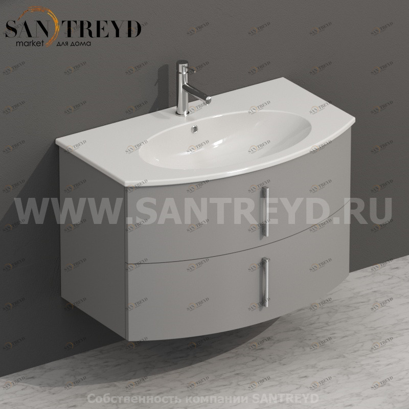 MDMC80Y133 Тумба с двумя ящиками 78 см серая Globo 4ALL Италия Ceramica Globo