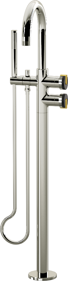 E-11554-R1MBK-L1BB-PC Смеситель напольный отдельностоящий (внешняя часть) GRAFF MOD+