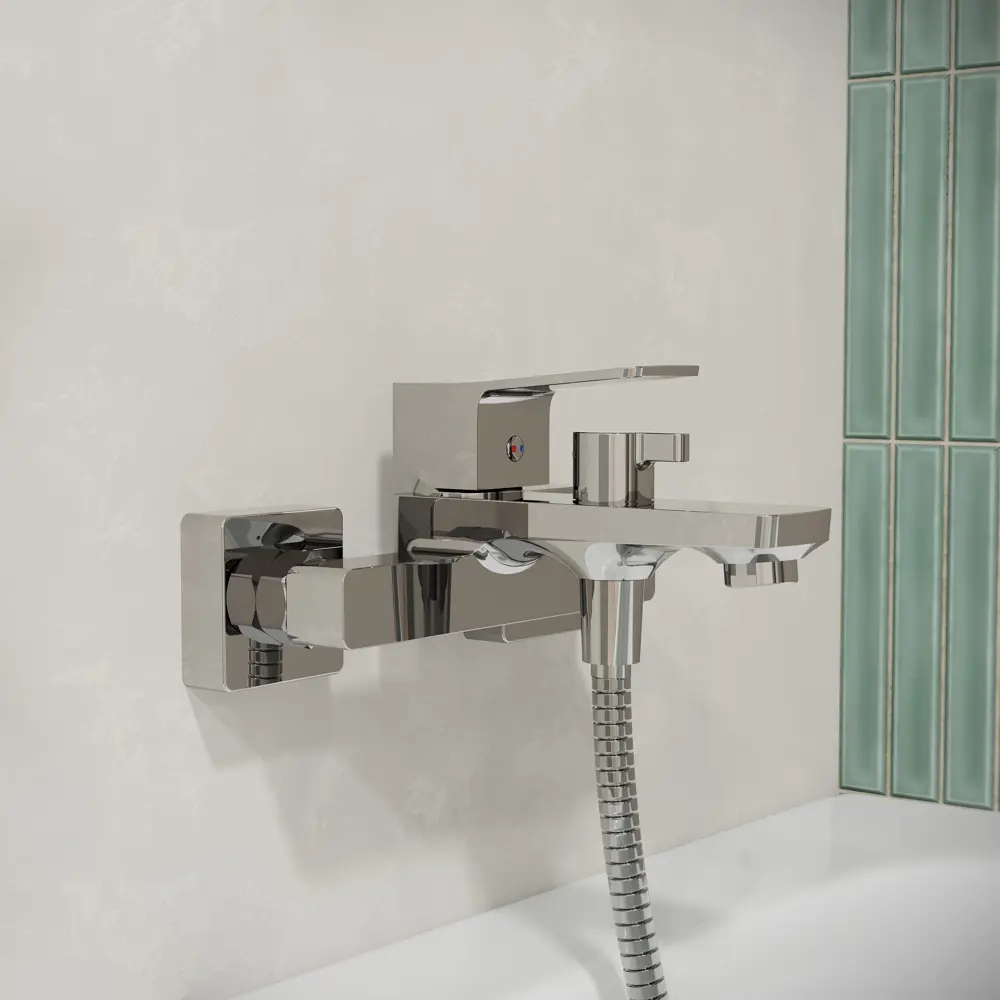 89398607 Смеситель для ванны Iddis BRESB00i02 однорычажный с лейкой и шлангом цвет хром STLM-1578493 - Вид №1