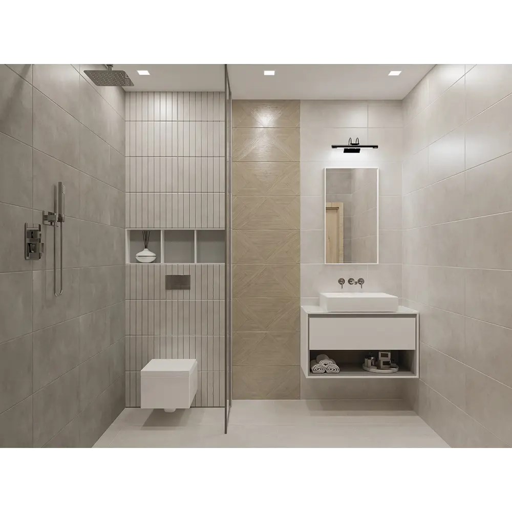 89365797 Плитка настенная Azori Cemento 31.5x63 см 1.59 м² матовая цвет серый STLM-1324272 - Вид №4