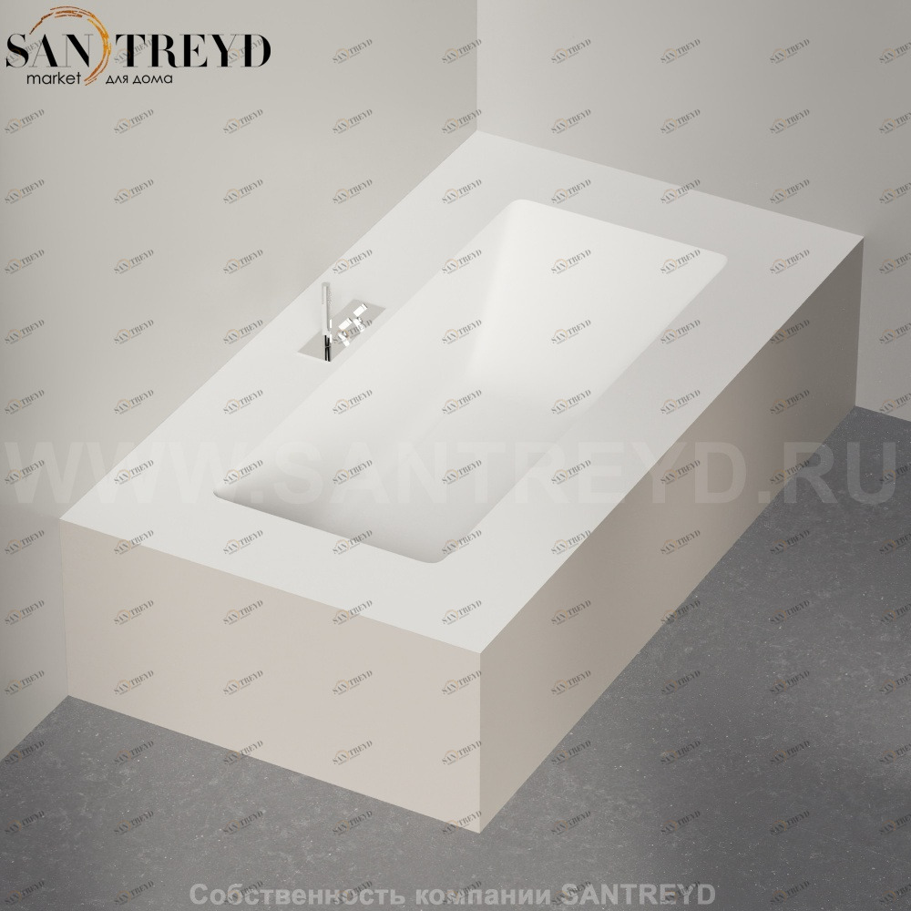 Ванна пристенная CARTESIO серая Agape AVAS0985OZL