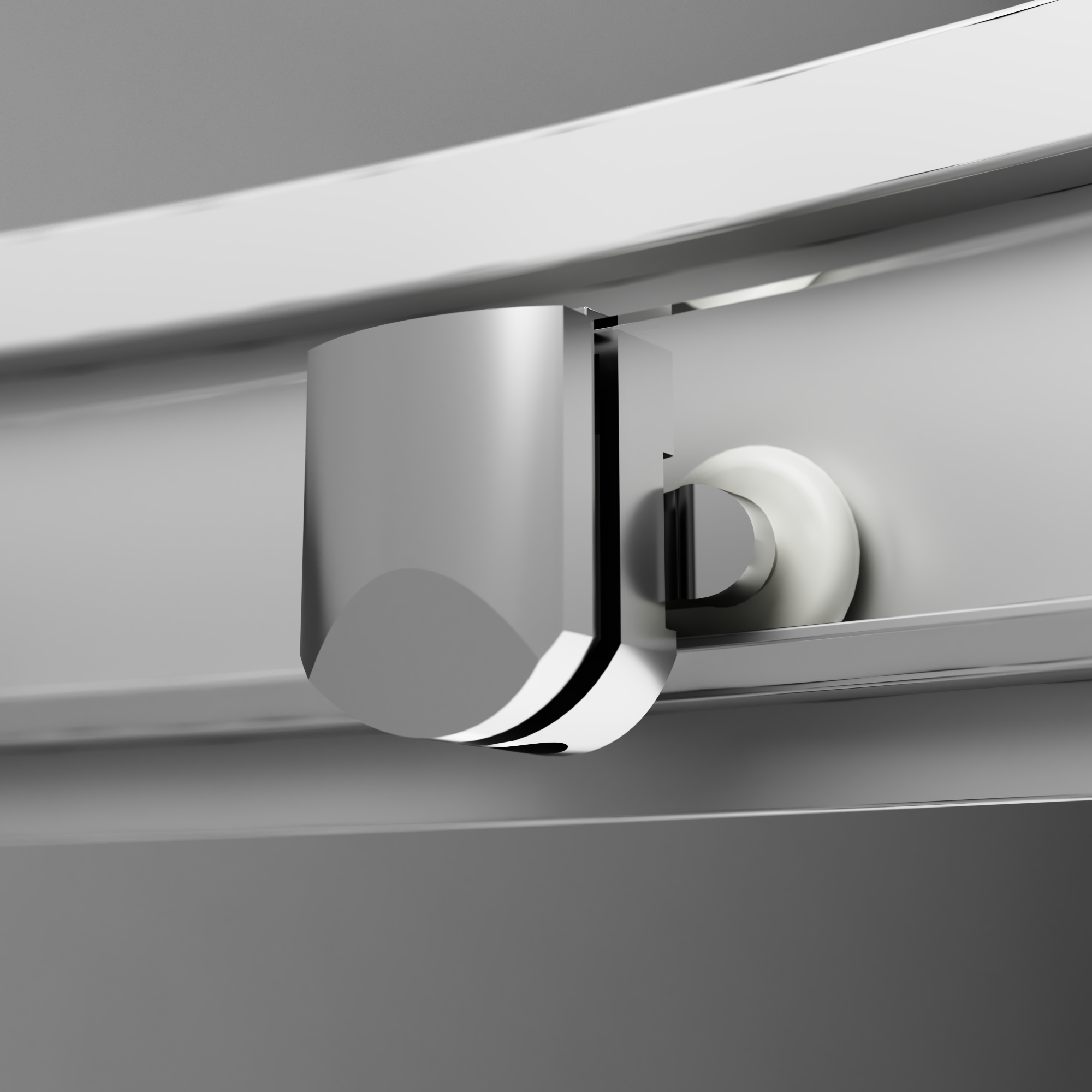 W90G-401-100WT душевое ограждение 100х100 стекло прозрачное профиль матовое серебобез поддона AM.PM Gem - Вид №2