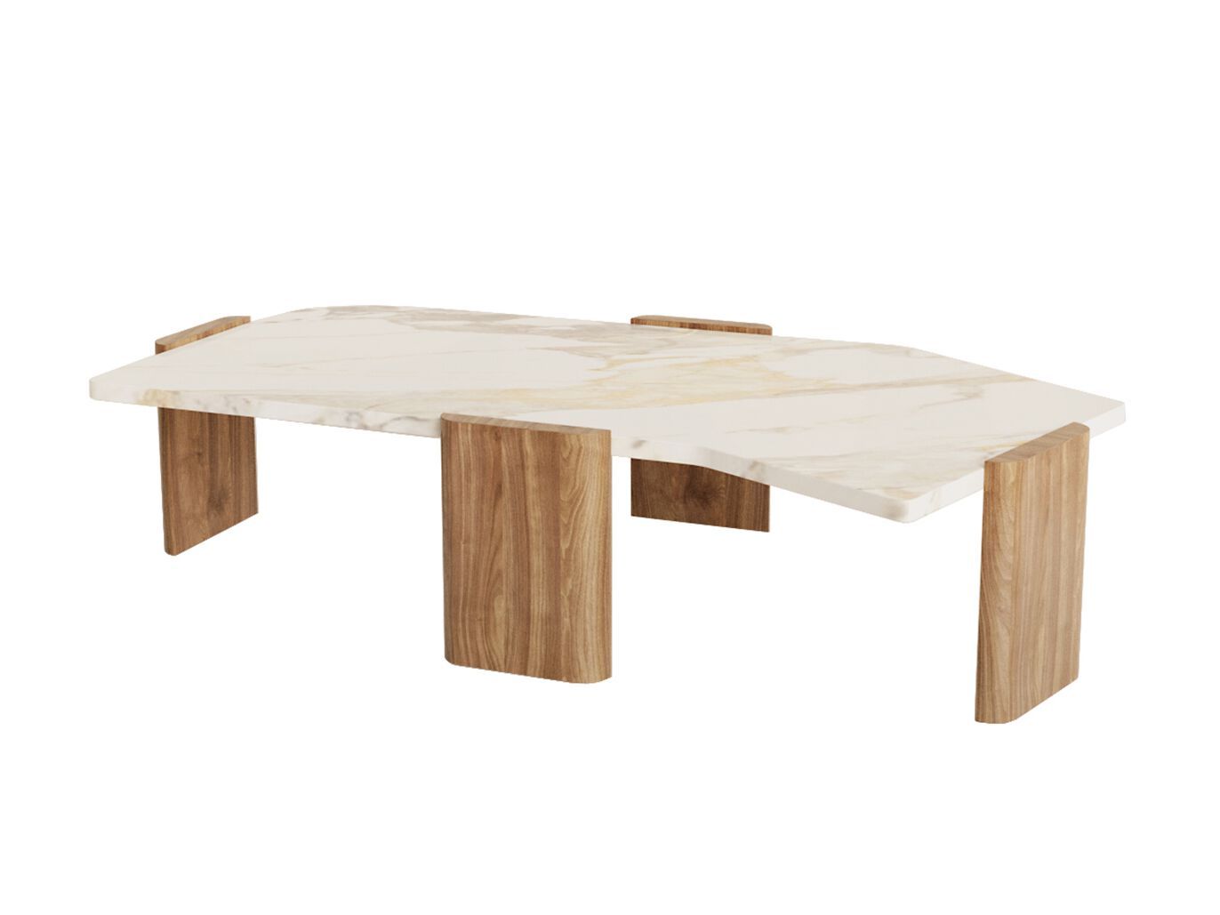 Журнальный столик из дерева и мрамора ANA ROQUE INTERIORS ARCH-00031176