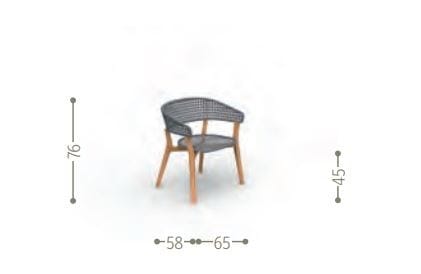 Штабелируемый садовый стул из тикового дерева Talenti Moon Teak ARCH-00066470 - Вид №6