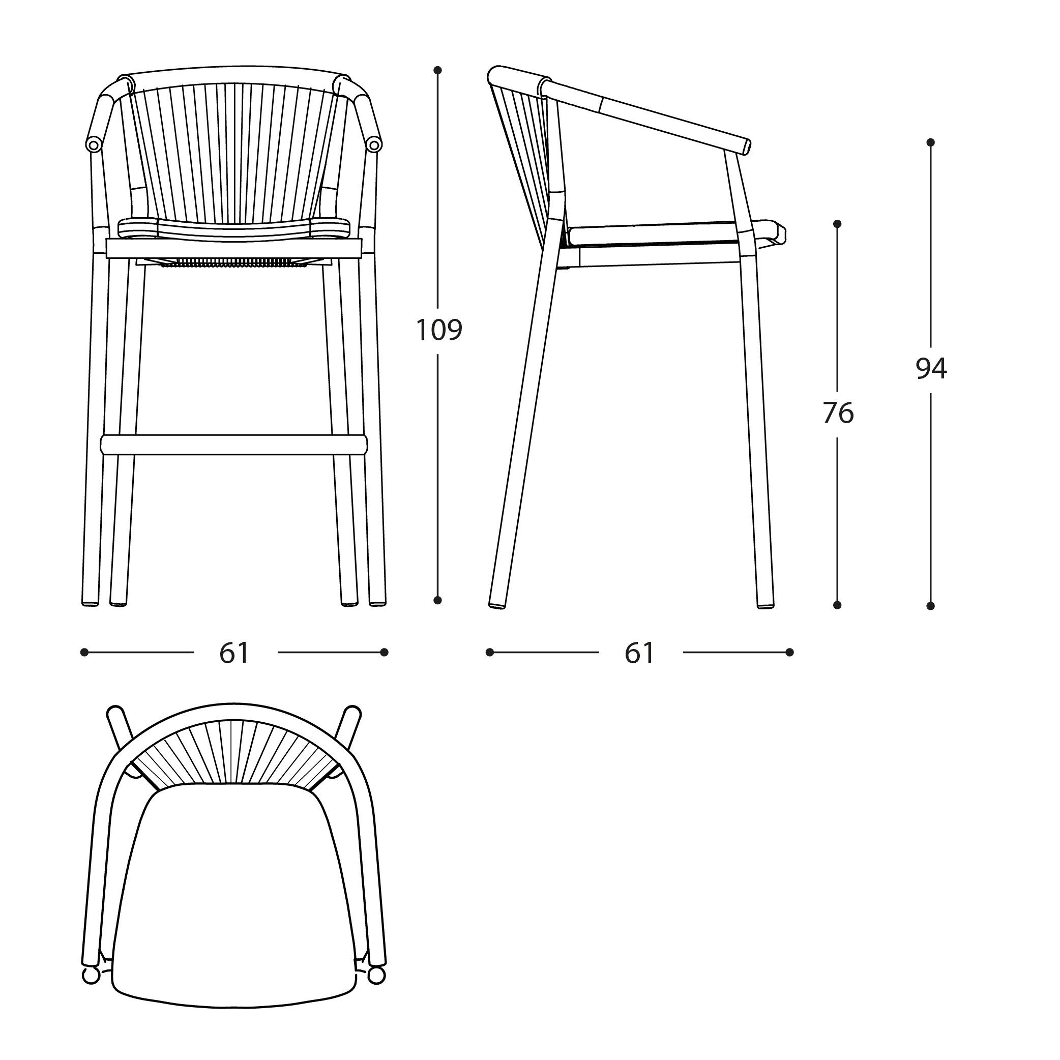 Алюминиевый стул с порошковым покрытием Varaschin Smart ARCH-00001689 - Вид №5