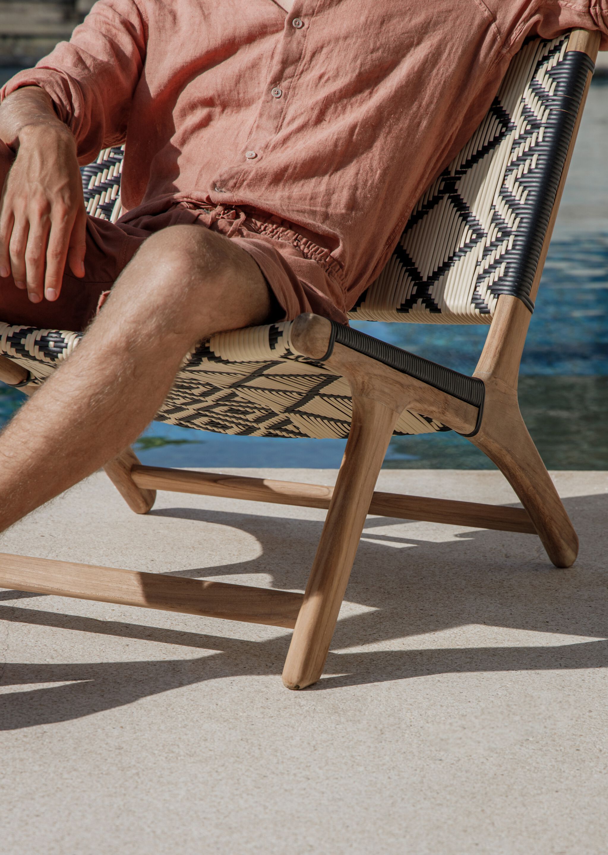 Садовое кресло из тикового дерева и синтетической ткани cbdesign Vienna Relax ARCH-00041545 - Вид №27