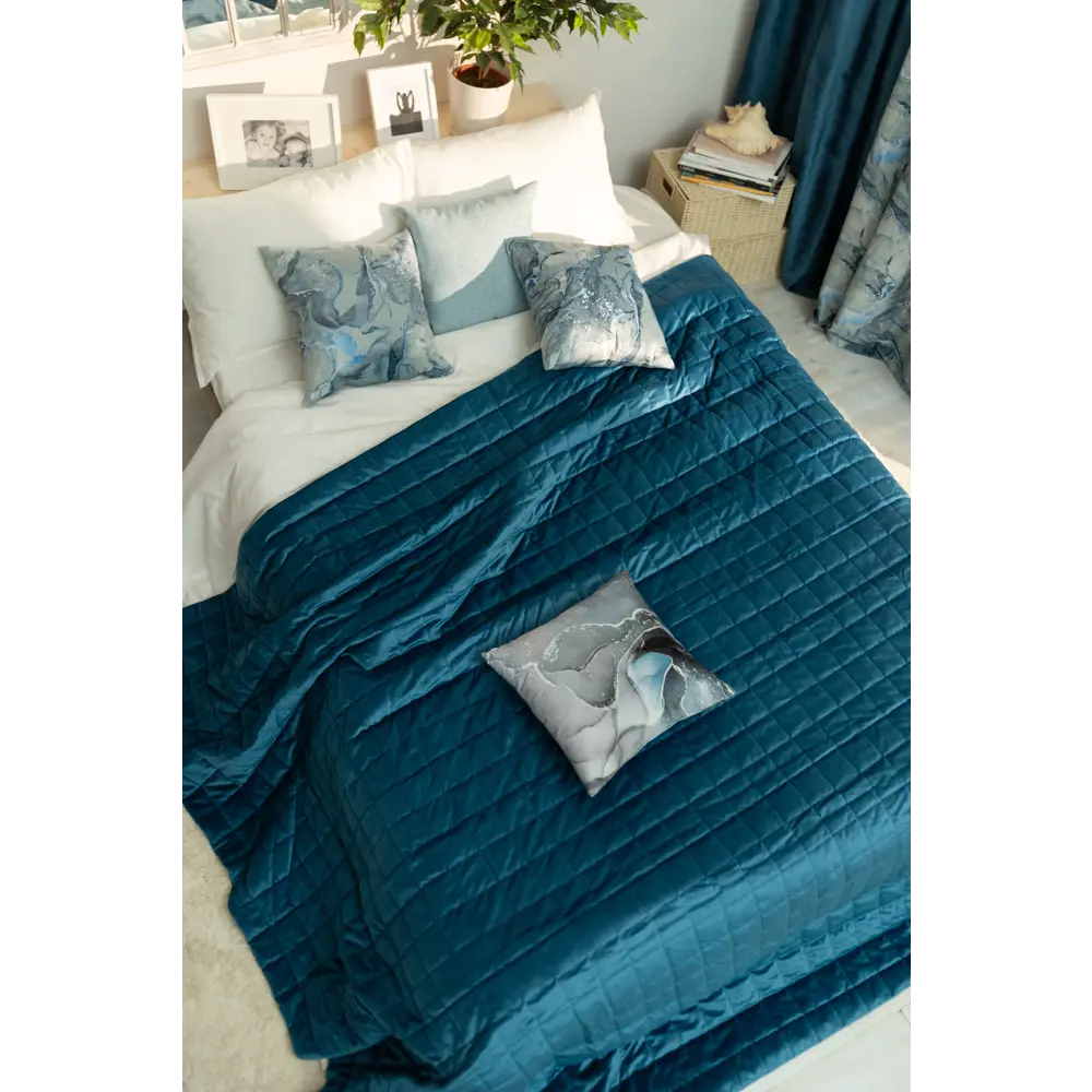 Покрывало Inspire Velvet Etna 220x240 см полиэстер цвет бирюза 82344956 STLM-2167047  - Вид №3