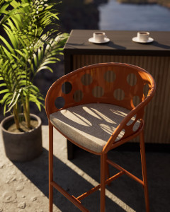 Алюминиевый садовый стул с порошковым покрытием с подставкой для ног