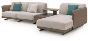 Turri Модульный диван из ткани и кожи с шезлонгом Vine