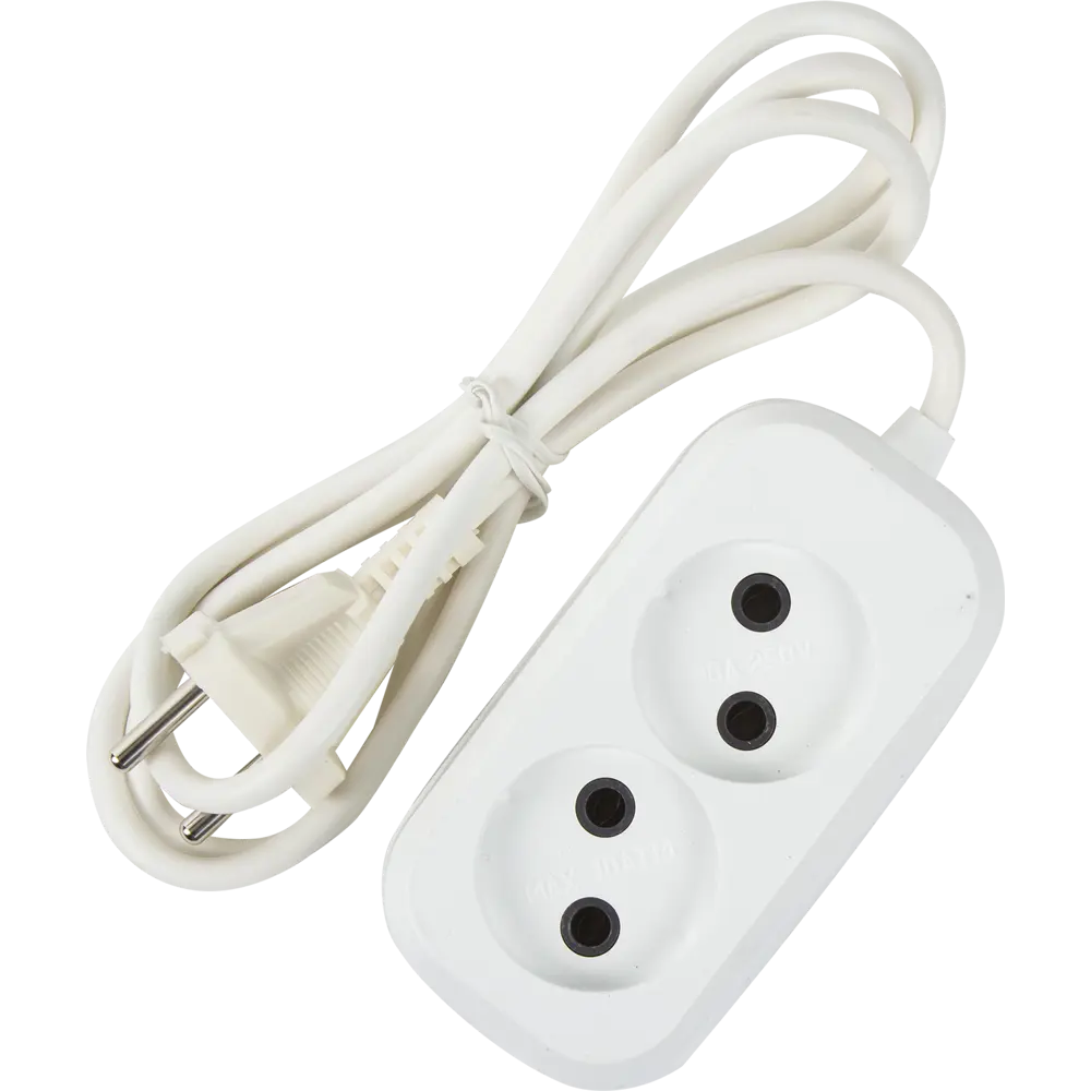 Удлинитель без заземления для маломощной техники 2 розетки 1.5 м цвет белый 18373382 STLM-2047461 Santreyd 