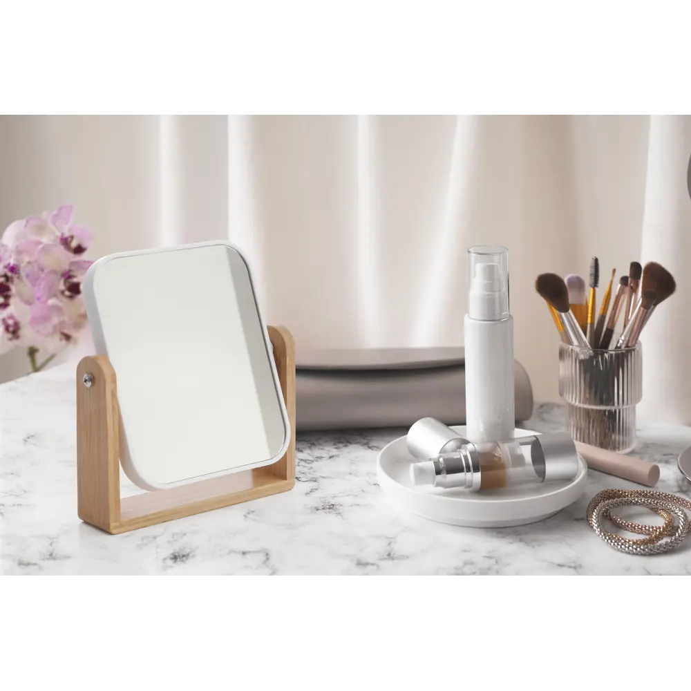 Зеркало лайт стекло/пластик/бамбук бежевый Santreyd STLM-2098285 - Вид №1