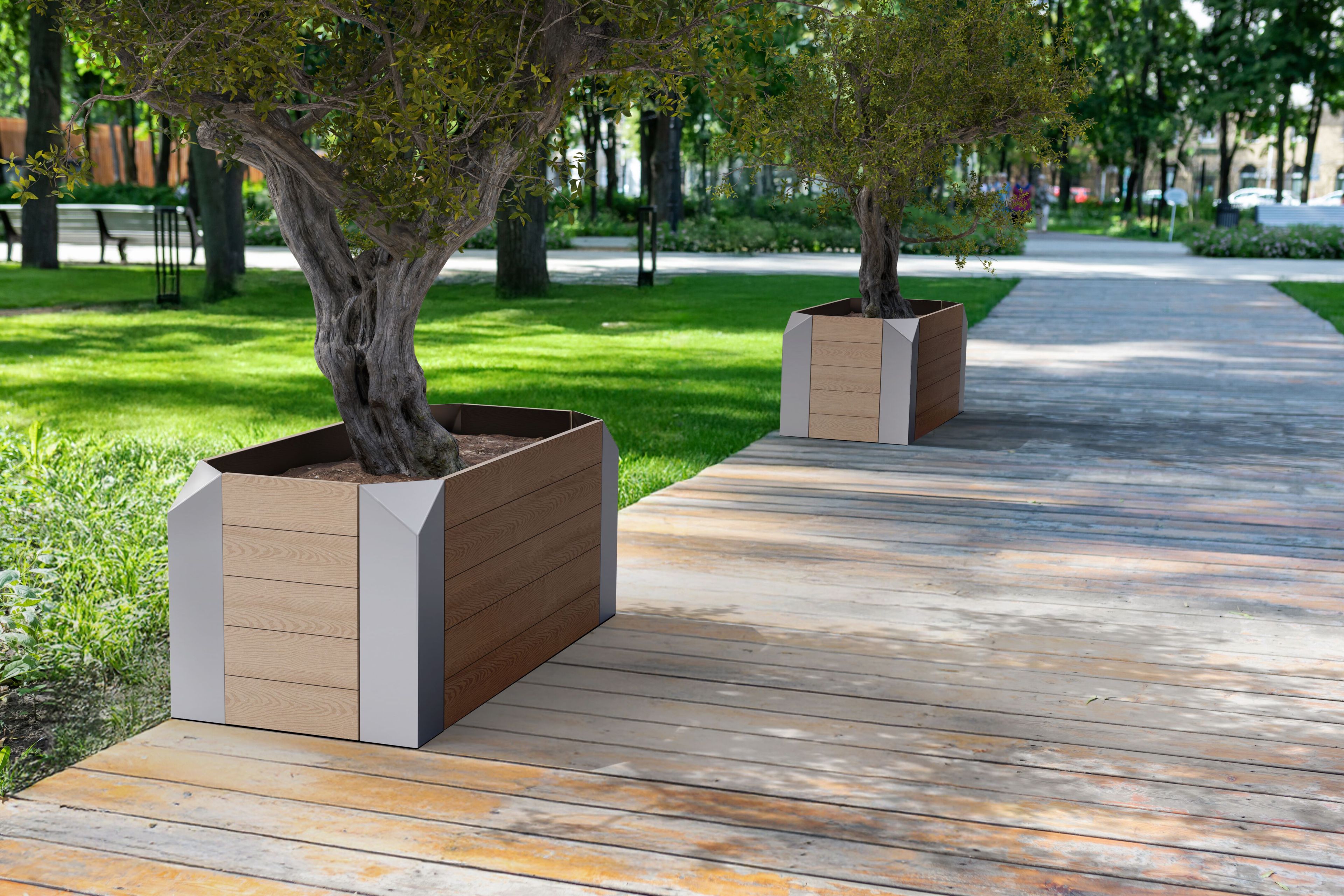 Прямоугольная плантатор WPC Studio Città киригами ARCH-00135085 - Вид №1