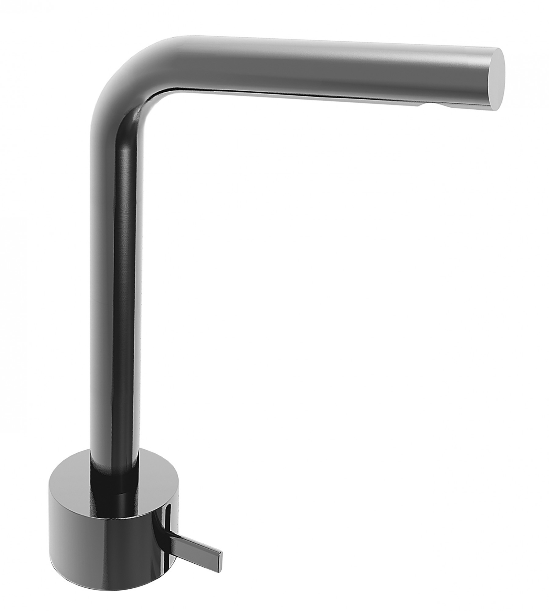 A506WF  Смеситель для раковины на 1 отверстие, высокий изливh. 27,6 cm вылет 15,5 см ручка ограничитель потока воды до 5 л/мин при 3 бар подводка без донного клапана Fantini Rubinetti AF/21 НЕРЖАВЕЮЩАЯ СТАЛЬ 