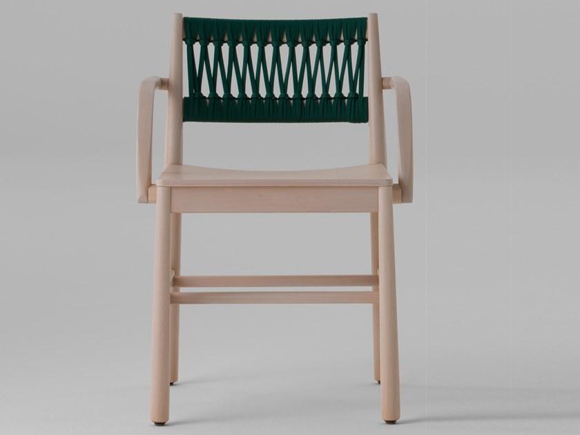 TrabA' Стул из бука с подлокотниками, с открытой спинкой Julie 0024-in-ar - Вид №1