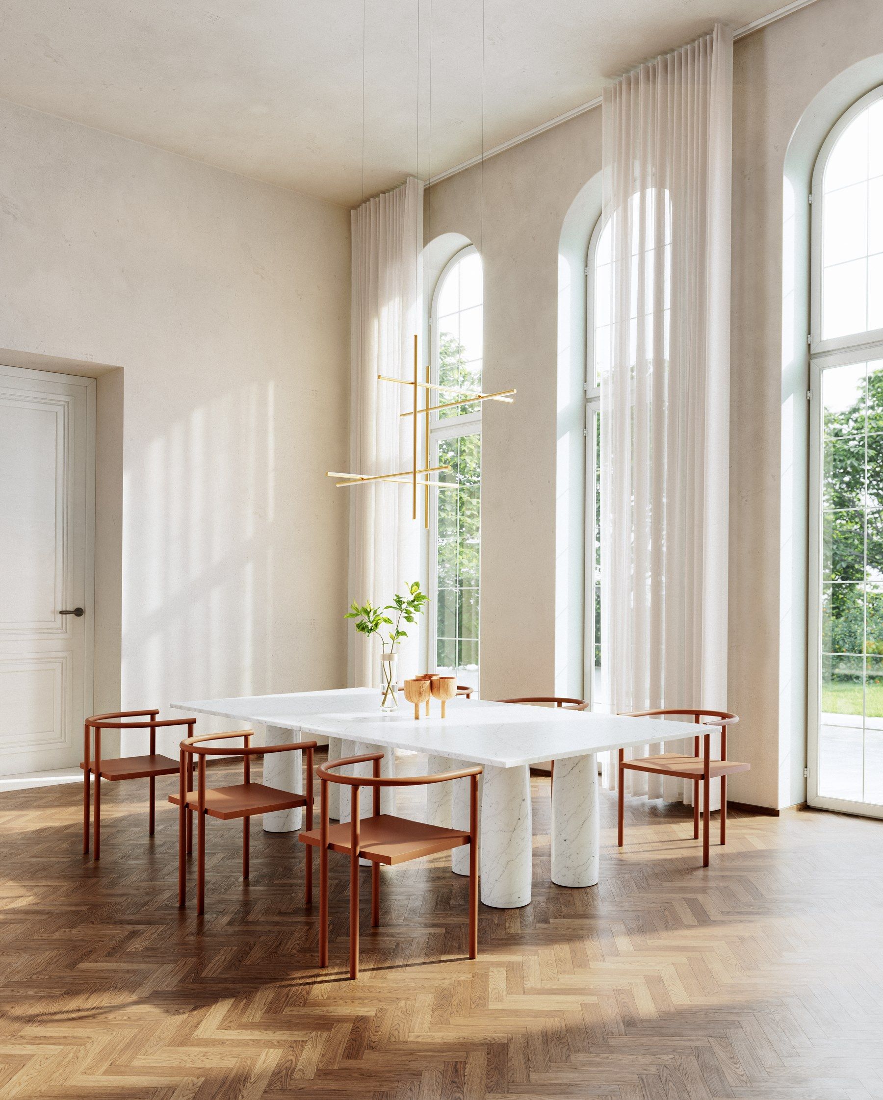 Мраморный прямоугольный обеденный стол Kettal колоннада ARCH-00003297 - Вид №1