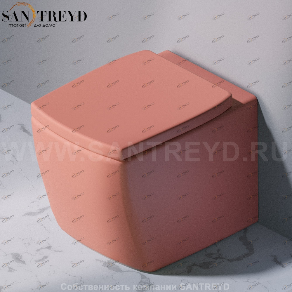 S501.142 Приставной унитаз напольный Розовый A. e T. Italia SQUARE Италия AeT ITALIA