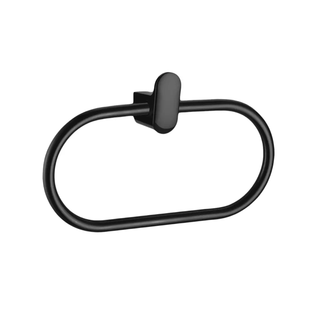 Полотенцедержатель-кольцо LEMER Elbe в матовом черном цвете 89384397 STLM-1585182