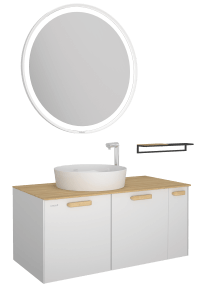 Модель дна Elata 100 см + метр. Полка Белый лак / ET0100.01.BLMA Elata Creavit 