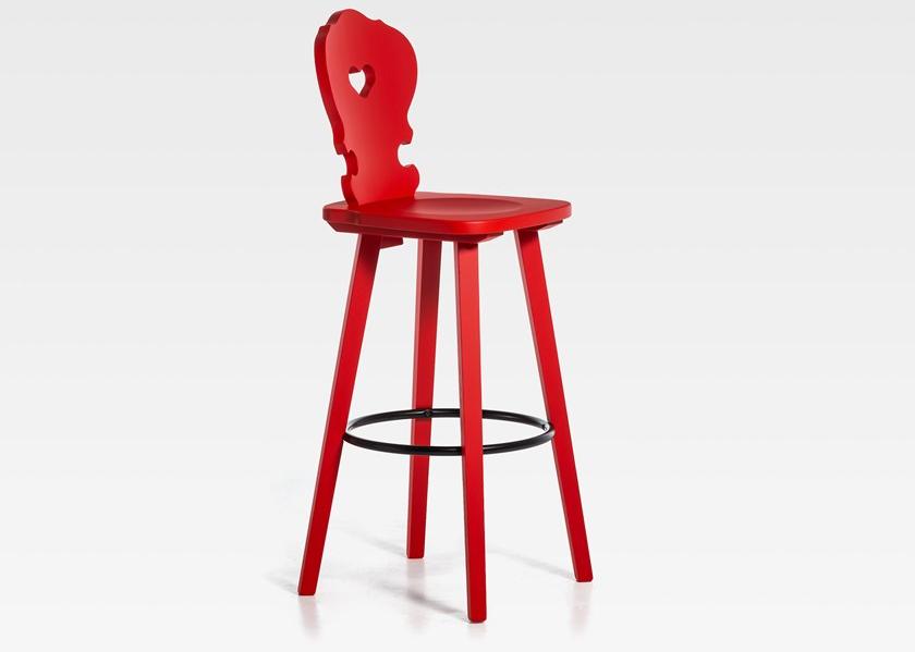 SIPA Барный стул из лакированной древесины с подставкой для ног Vienna sun-id-1454559 - Вид №1