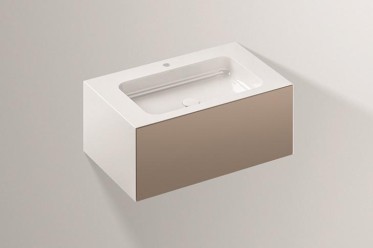 5155811000 Умывальник с тумбой, wp.folio1, белая, proshield, лакированная, шелковисто-матовый блеск, лунный камень Alape серия FO (Folio) 