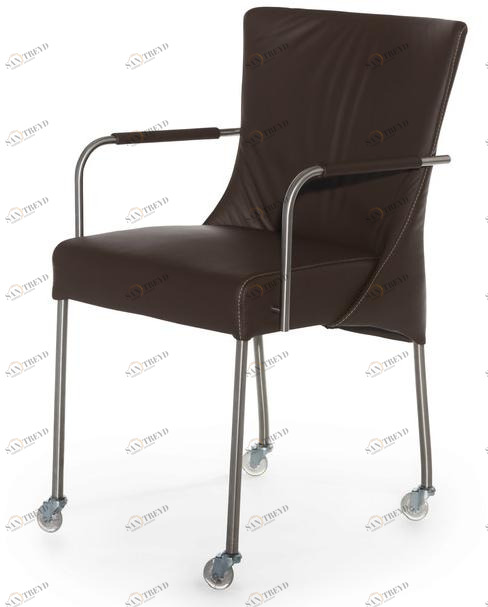 Joli Мягкое кожаное кресло с подлокотниками на колесиках Angelina sun-id-1475105