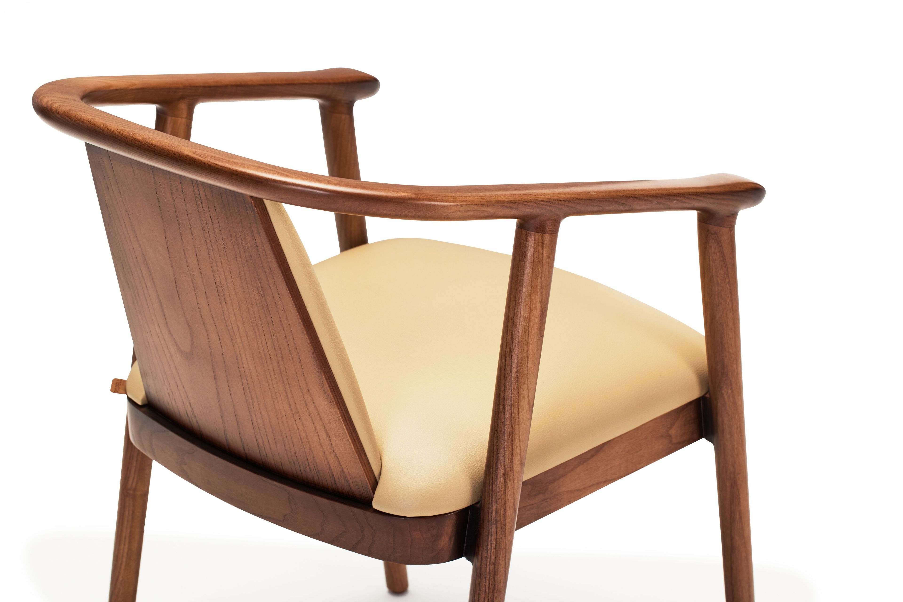 Стул из кожи и ясеня с подлокотниками Papell Design гостиница ARCH-00077504 - Вид №4