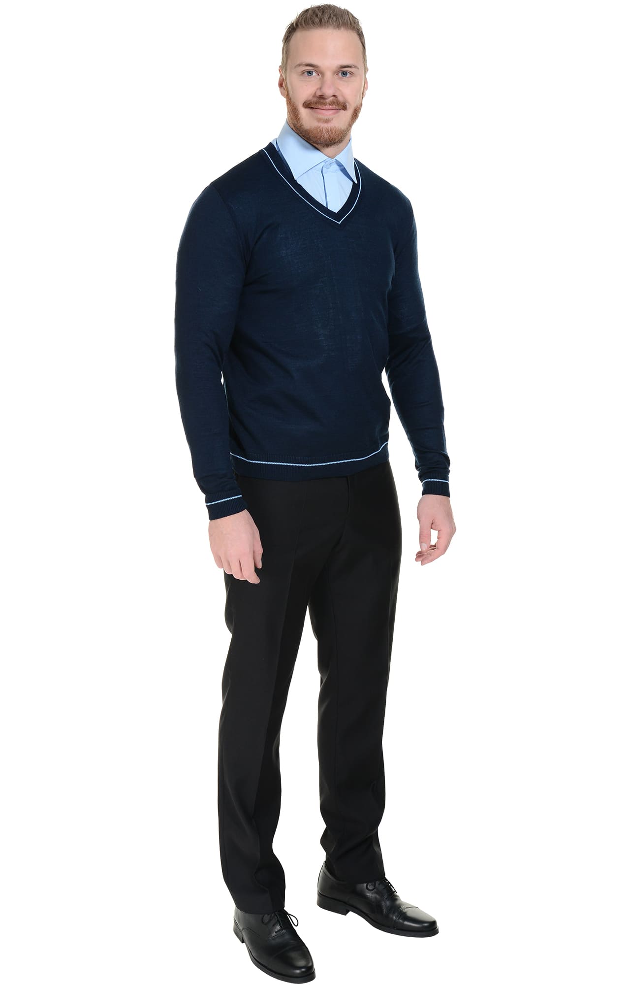 62571 Джемпер мужской темно-синий/голубой  Одежда для охранных структур  размер 44-46 Спецодежда  - Вид №4