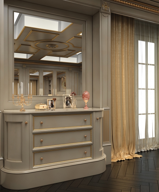 Regency7 Tifernoit Лакированные буазери серо-голубого цвета в стиле регентства Soggiorno  - Вид №6