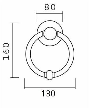 Pasini Дверной молоток из латуни Luna 0960 - Вид №1
