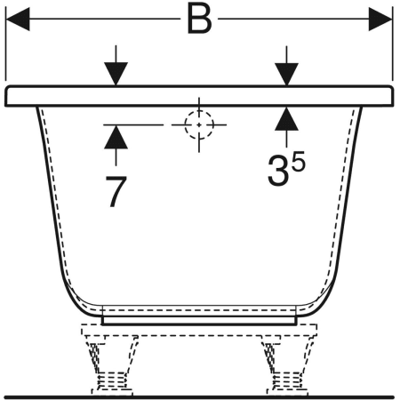 554.302.01.1 Прямоугольная ванна Geberit Renova Plan Geberit  - Вид №4