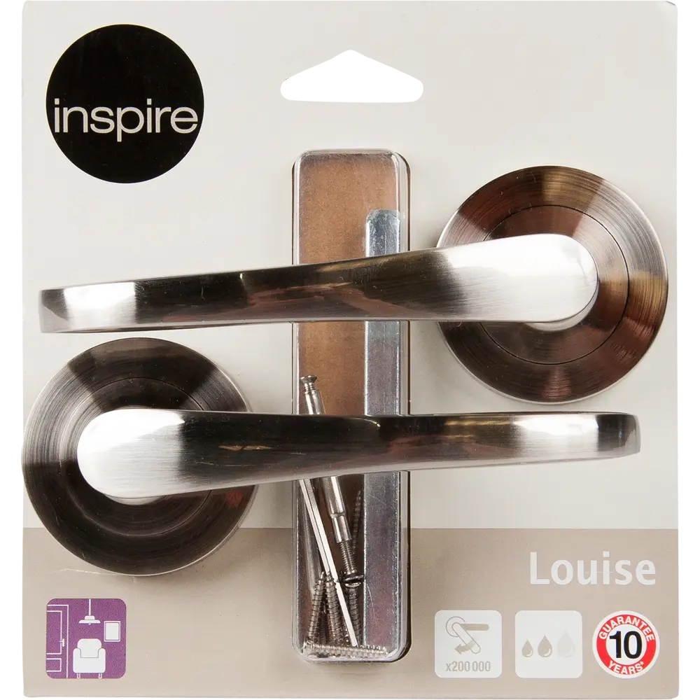 82227133 Дверные ручки Inspire Louise без запирания алюминий 121 мм цвет никель STLM-0022329  - Вид №4