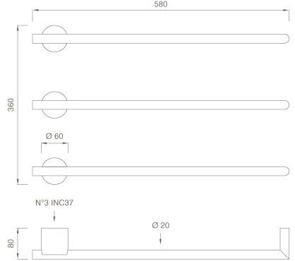 Ceadesign Настенный электрический модульный полотенцесушитель из нержавеющей стали Equilibrio Eqb 03 - Вид №2