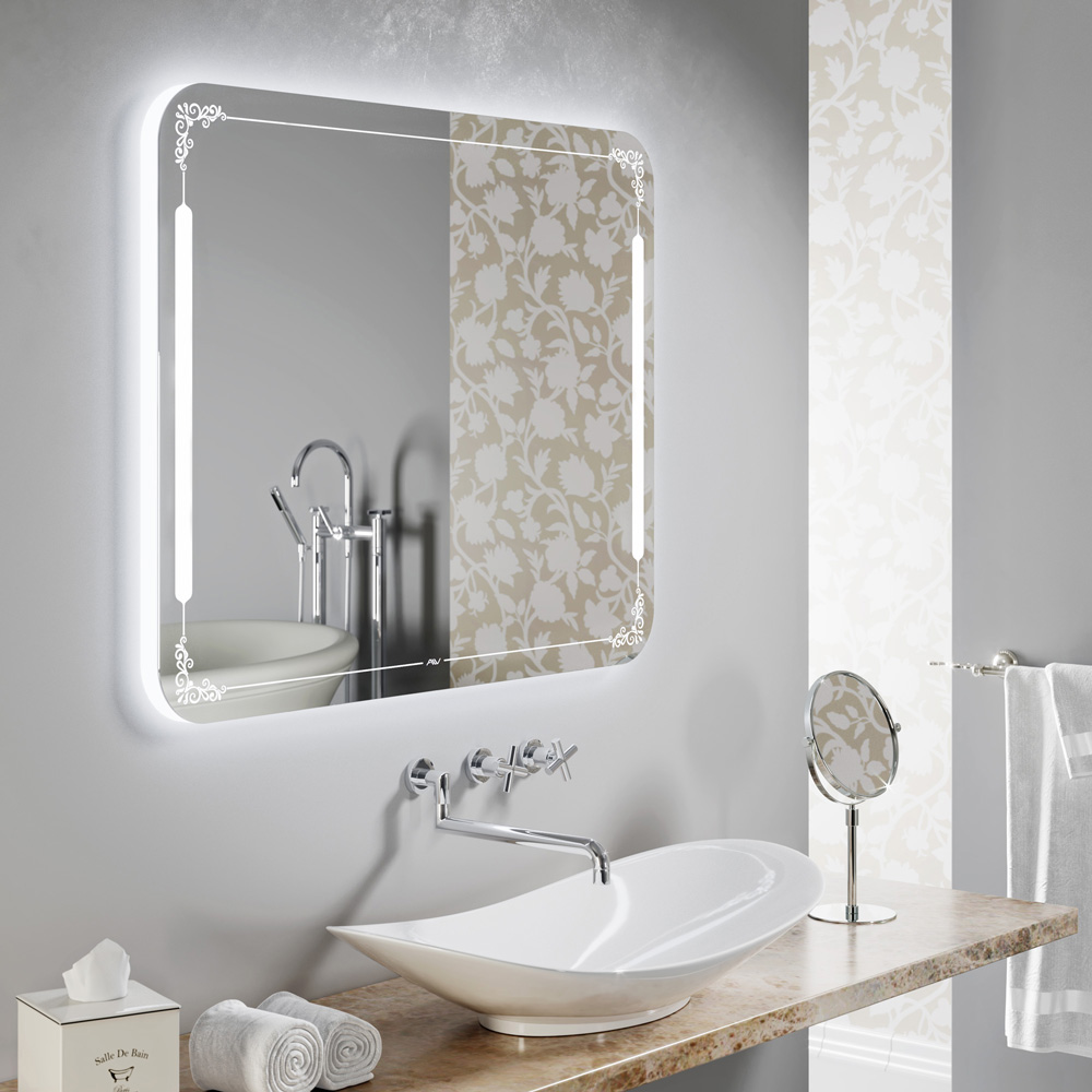 Зеркало в ванную с подсветкой белое 60х80 см Vintage ALAVANN VINTAGE 303930 Белый - Вид №2