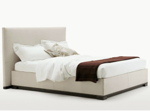 Двуспальная кровать для хранения ткани с мягким изголовьем