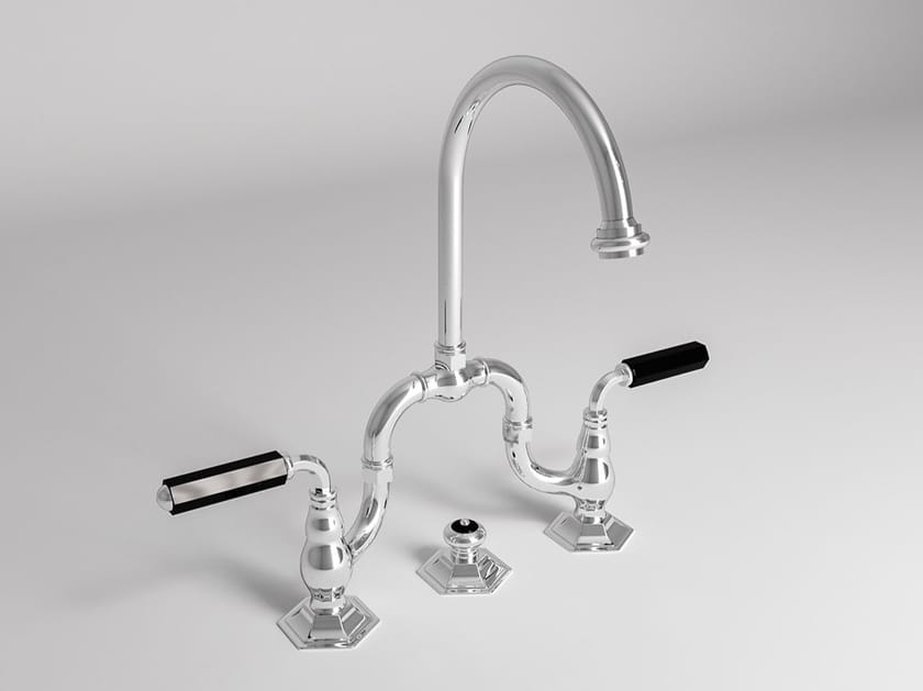 Смеситель для раковины с 3 отверстиями и автоматическим сливом Park Avenue Dark Black ARCH-00111597