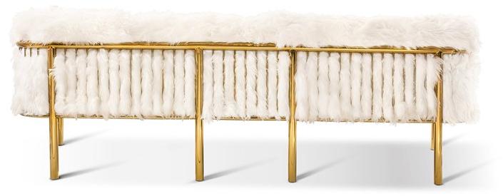 Scarlet Splendour 3-х местный диван из овчины Snow white sun-id-1373520 - Вид №1