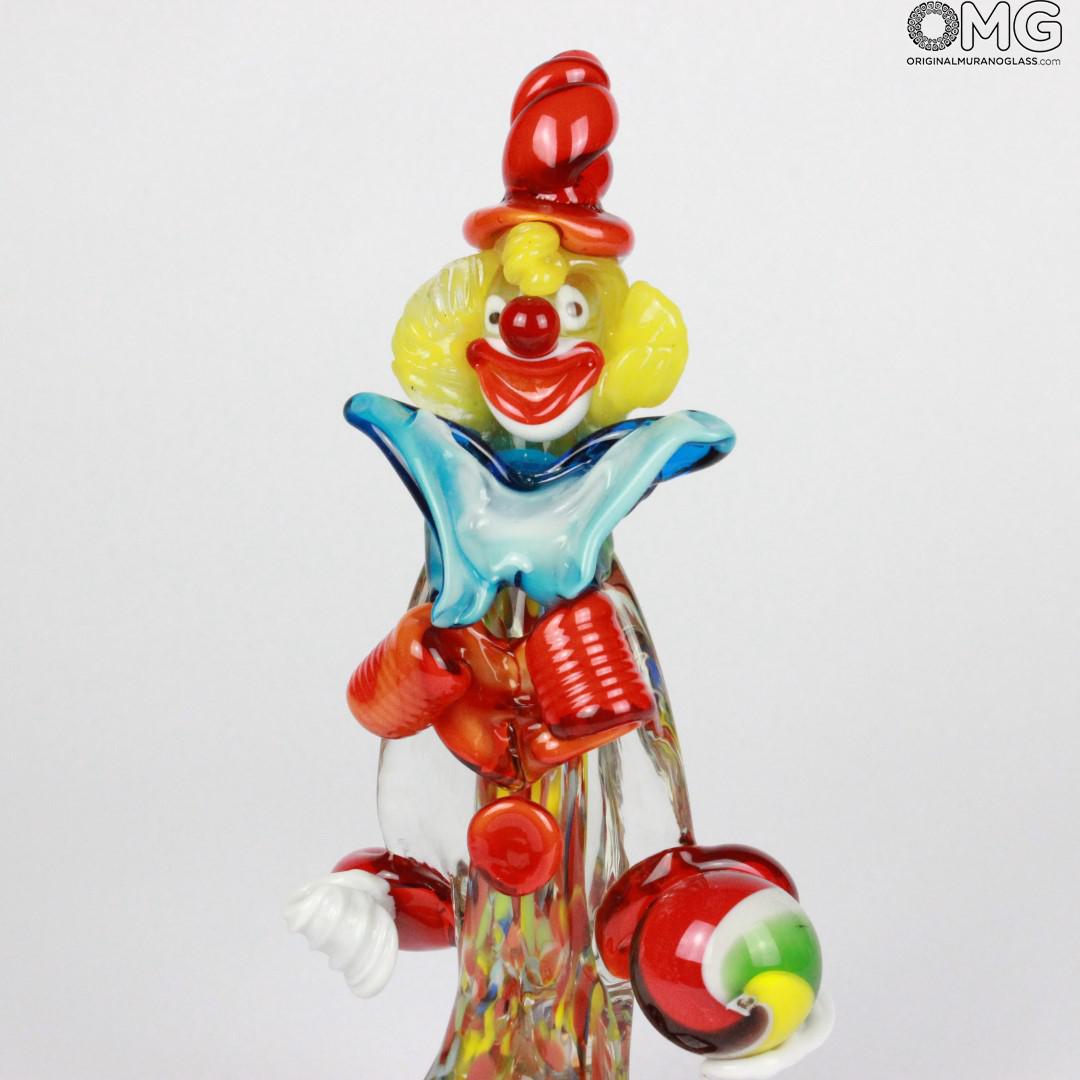 831 ORIGINALMURANOGLASS Статуэтка Клоун играющий в боулинг - муранское стекло OMG 12 см  - Вид №1
