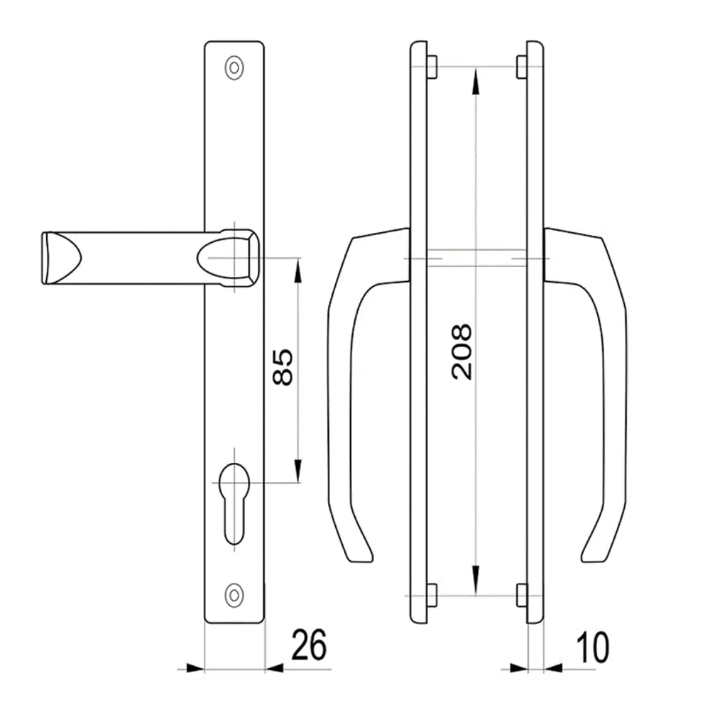 Santreyd Дверная ручка для узкопрофильных замков 26×85 мм, коричневая 85181699 STLM-0896237 - Вид №4