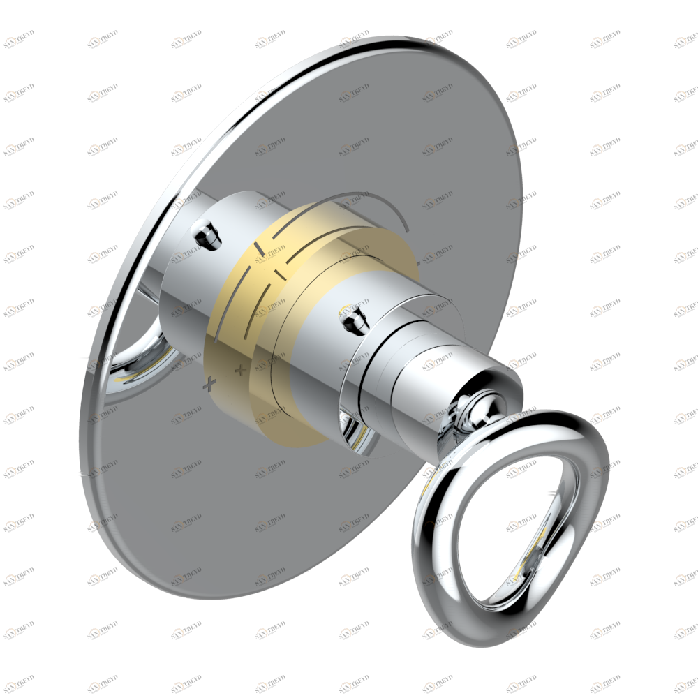 G4P-5100BR Ручка регулировки с круглой накладкой для термостата THG, арт.5100A 1/2" и 5200A 3/4" (термостаты см. на стр. 451) Thg-paris Серия "О" Хром/золото G4P 5100BR CAT.A