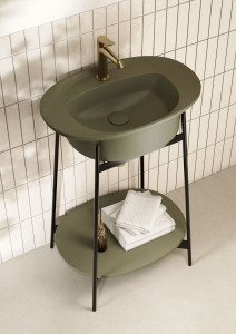 Керамическая раковина с металлическим каркасом