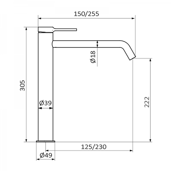 47550471 PREMIUM Белый XXL Мужской Умывальник Смеситель Белый GRB MIXERS Time - Вид №1