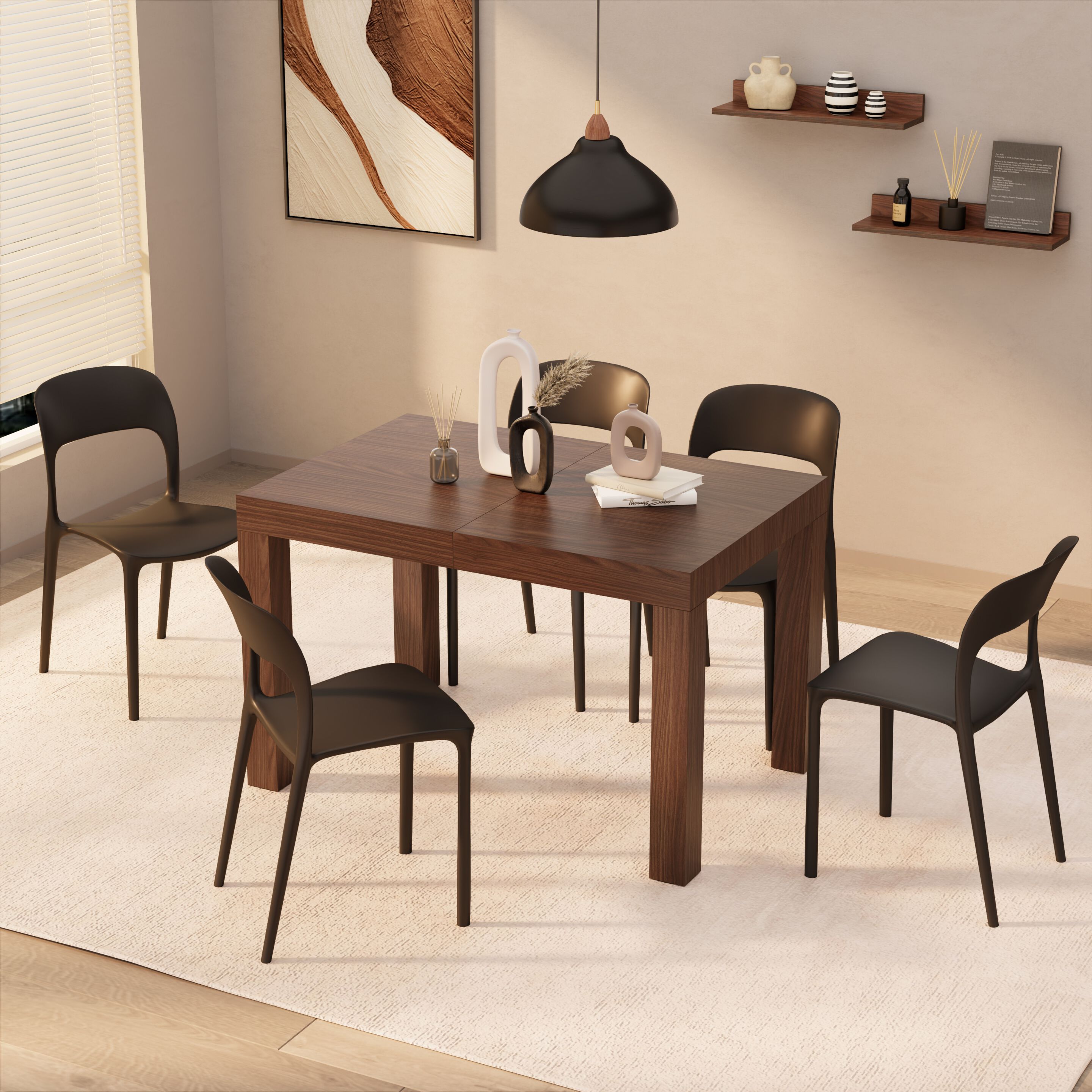 Выдвижной прямоугольный обеденный стол из меламиновой ткани Mobili Fiver First ARCH-00116162 - Вид №15