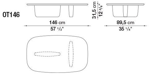 B&B Italia Outdoor Прямоугольный столик для сада из бетона Tobi-ishi outdoor sun-id-1465143 - Вид №2