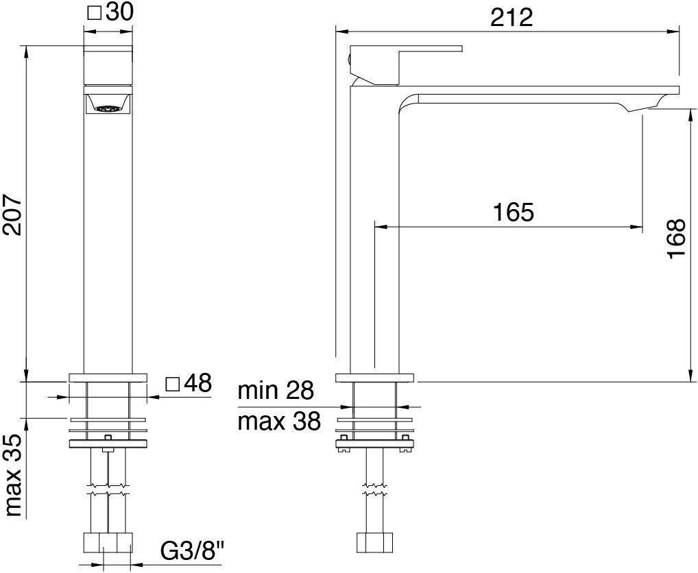 Rubinetterie Treemme Смеситель для раковины из латуни Q30 sun-id-1392240 - Вид №5