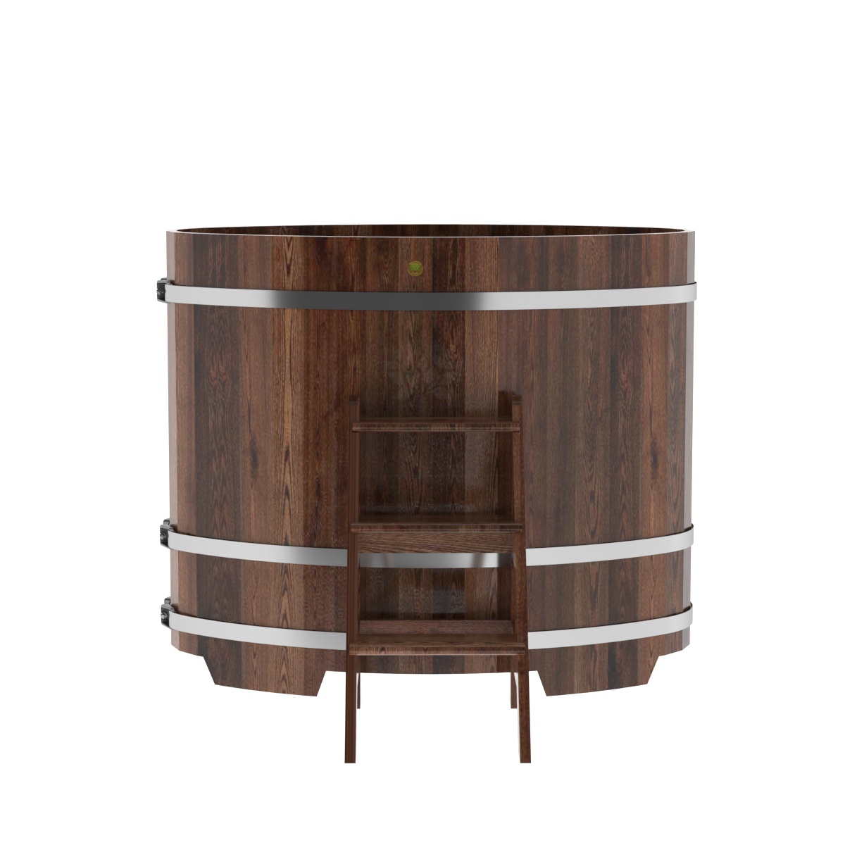 1154 Купель овальная из лиственницы 0,80х1,42х1,2 морёная премиум Alyarus  - Вид №3